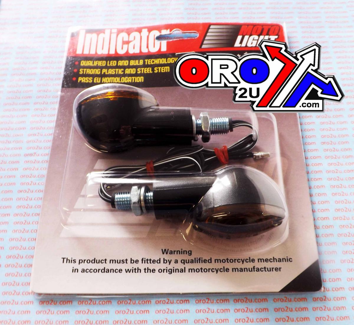 INDICATORS SMOKE 20mm SET/2 Black Housing inc Bulb E MARKED. MT-003-S-BK20 thumbnail 2