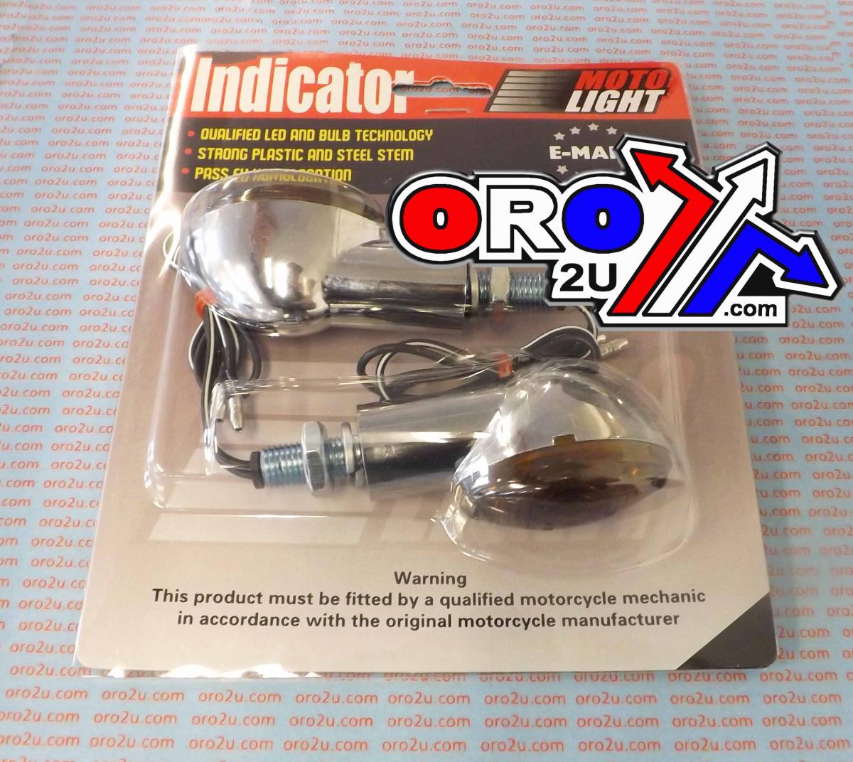 INDICATORS SMOKE 20mm SET/2 Chrome Housing inc Bulb E MARKED MT-003-S-CR20 thumbnail 2