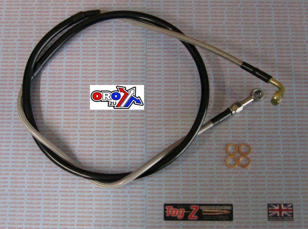 HOSE FRONT BRAKE SILVER / BLK KAWASAKI KX125 KX250 97-2003 VENHILL K02-1-030/P thumbnail 2