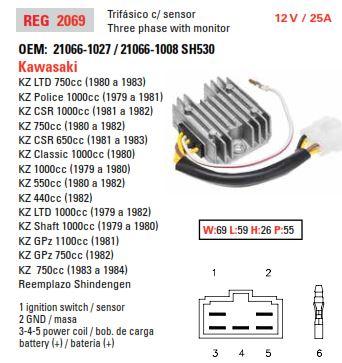 REGULATOR KZ550/650/750/1000, 21066-1008, AKI6025, KAWASAKI 21066-1027 thumbnail 9