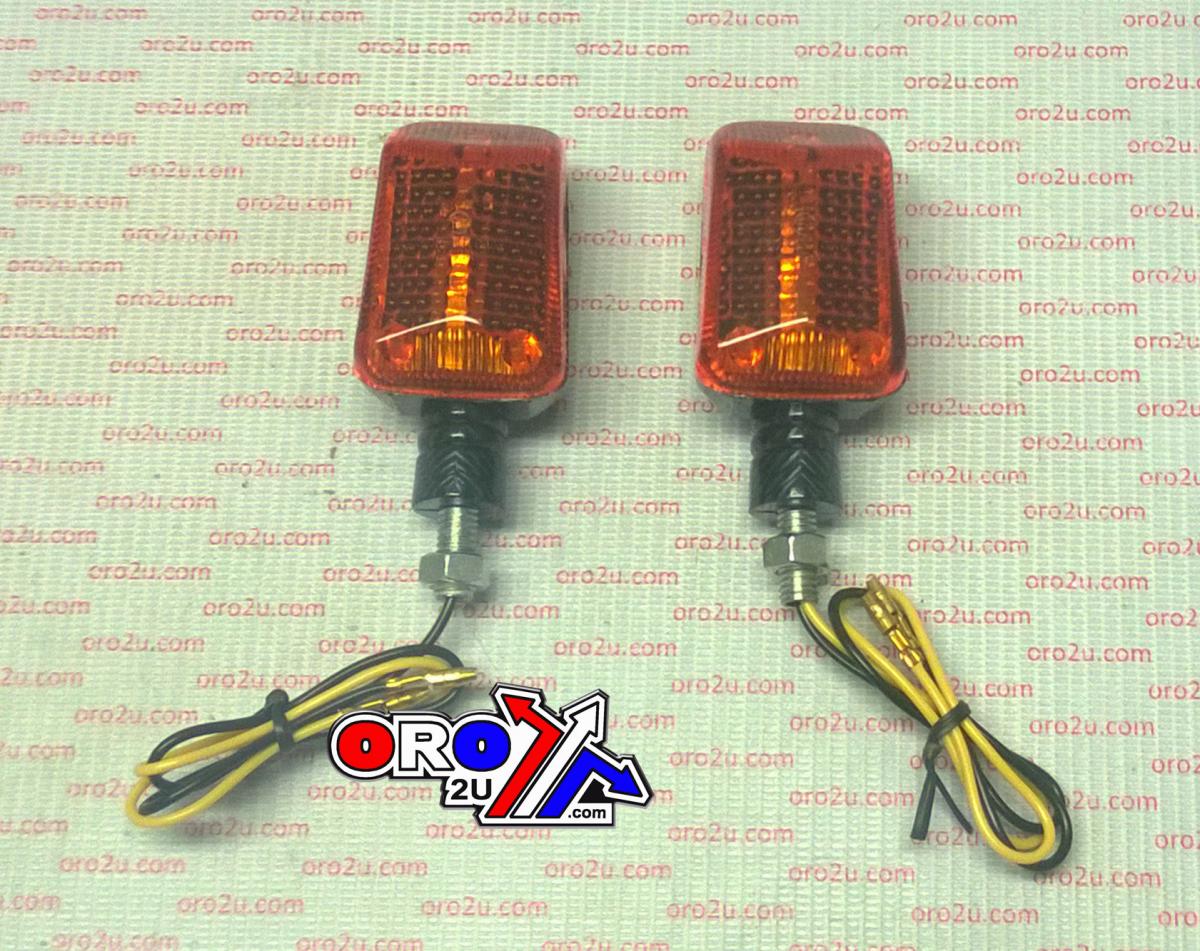 INDICATORS ORANGE LENS PAIR, RECTANGULAR CARBON LOOK CASE, 121406164 image 1