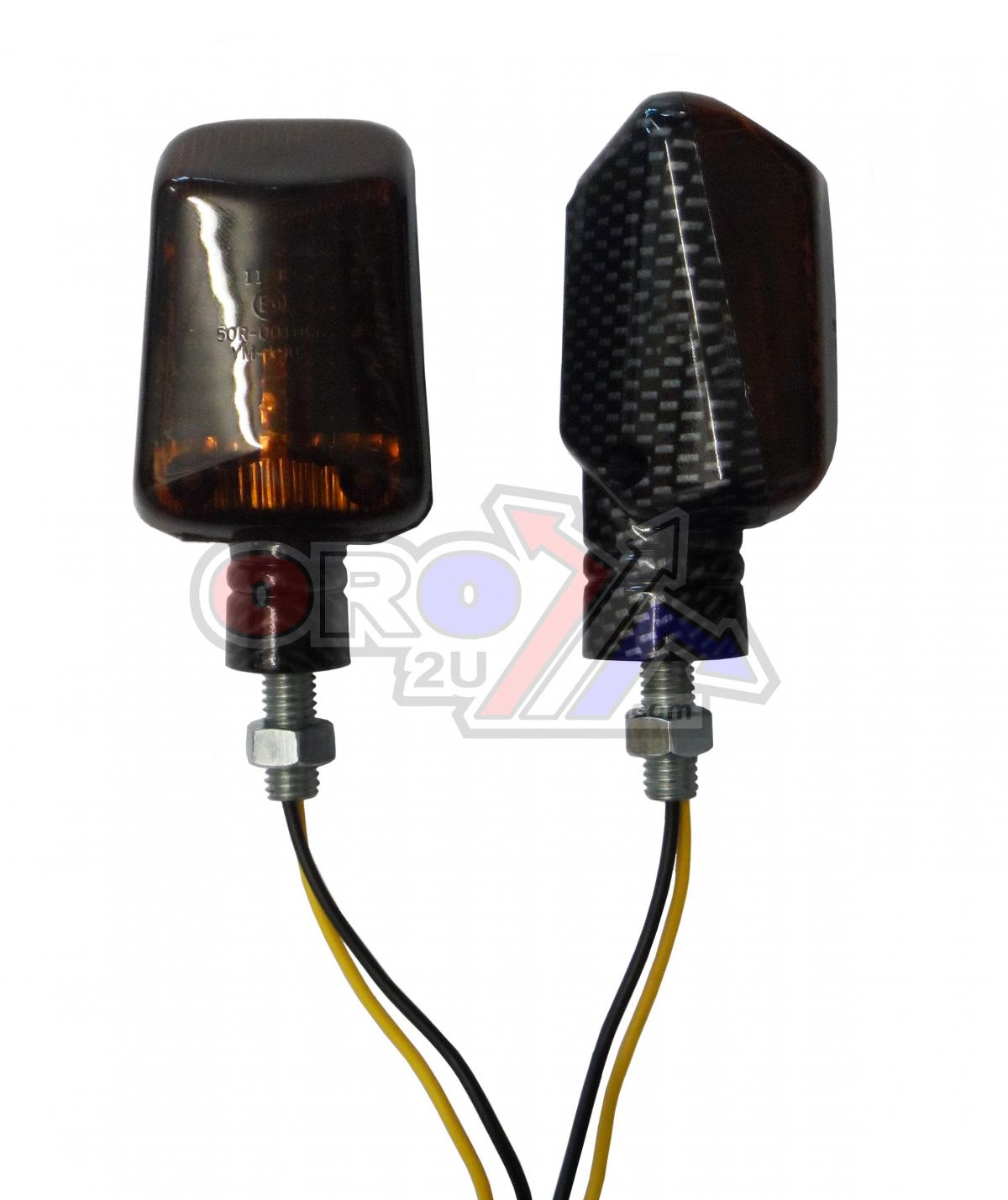 INDICATORS SMOKE LENS PAIR, RECTANGULAR CARBON LOOK CASE, 121405475 thumbnail 3