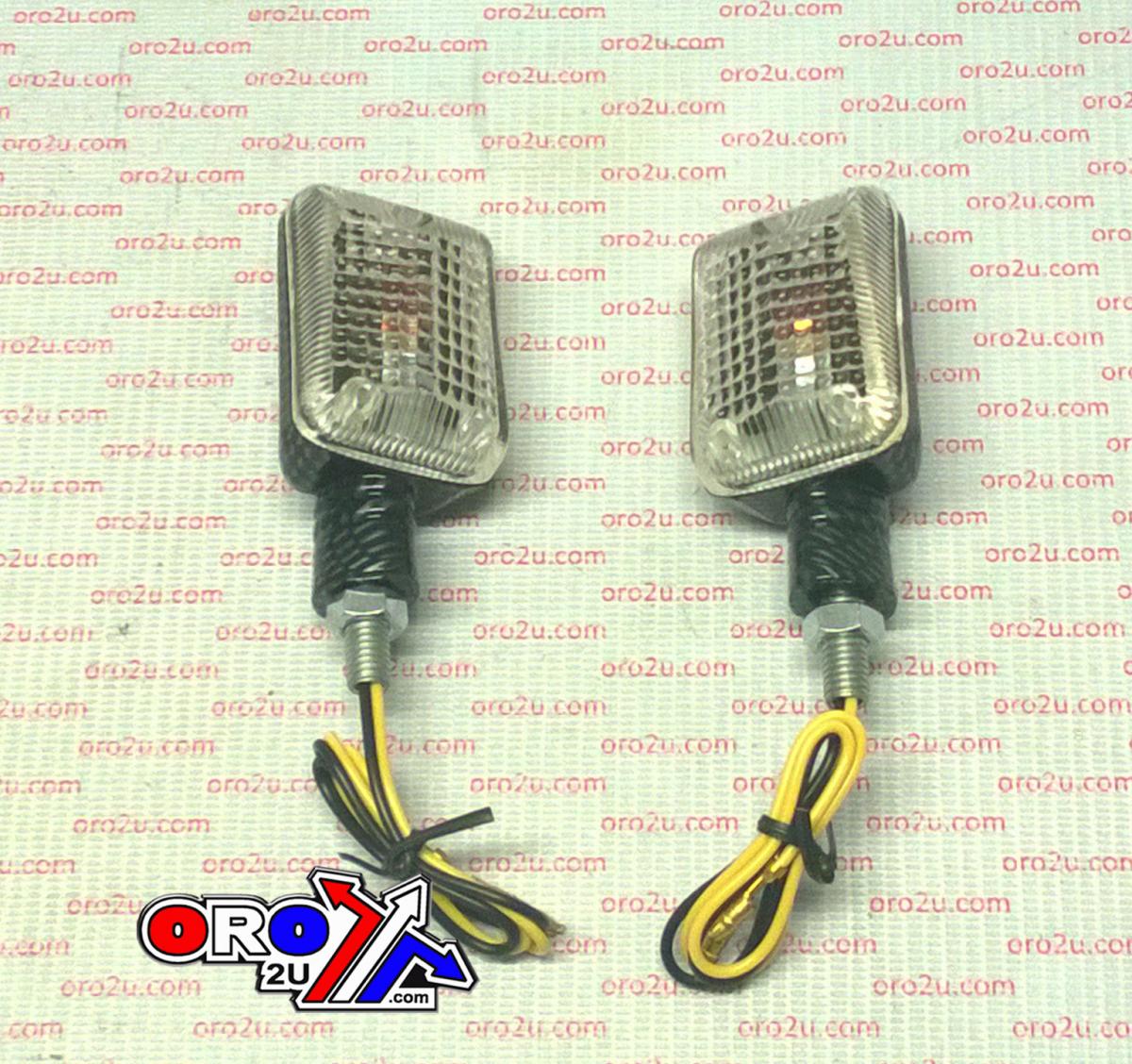 INDICATORS WHITE LENS PAIR, RECTANGULAR CARBON LOOK CASE, 121405303 image 1