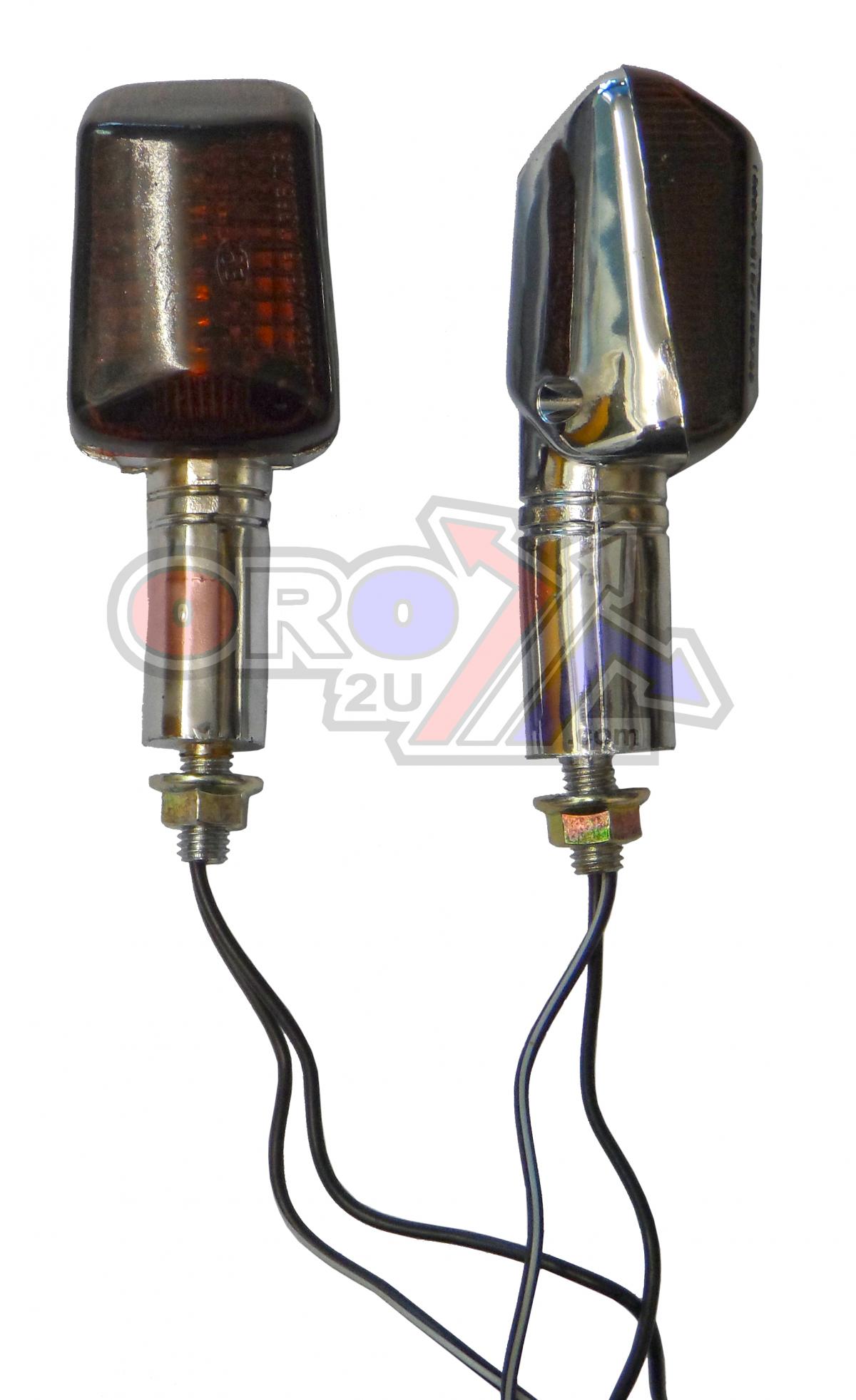 INDICATORS SMOKE LENS PAIR, RECTANGULAR CHROME LOOK CASE, 121405641 image 1