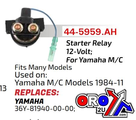 SOLENOID STARTER RELAY STREET, 36Y-81940-00-00 SMU6014 XV FZ thumbnail 9