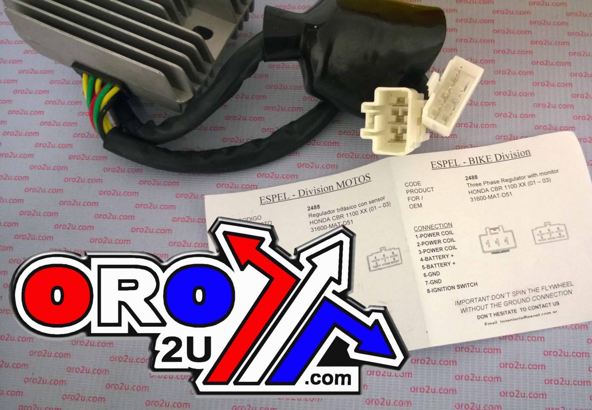 REGULATOR 12v CBR1100XX HONDA 31600-MAT-D50, ARROWHEAD AHA6099 31600-MAT-D51 thumbnail 3