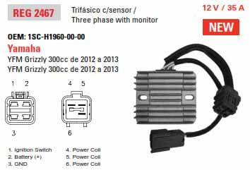 REGULATOR 12V YFM300 12-13, 230-58206 AYA6059, 1SC-H1960-01-00 thumbnail 4