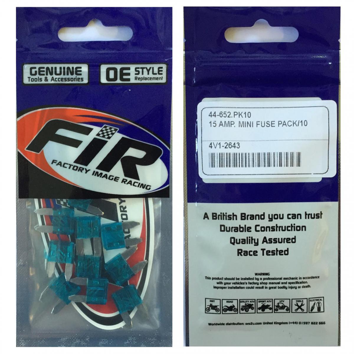 15 AMP. MINI FUSE PACK OF 10 thumbnail 4
