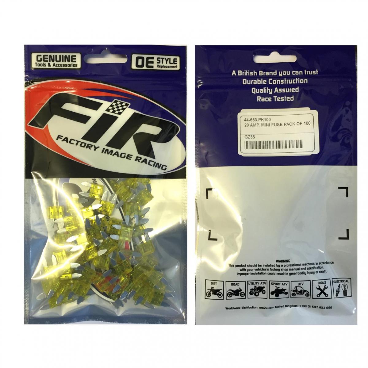 20 AMP. MINI FUSE PACK OF 100 thumbnail 3