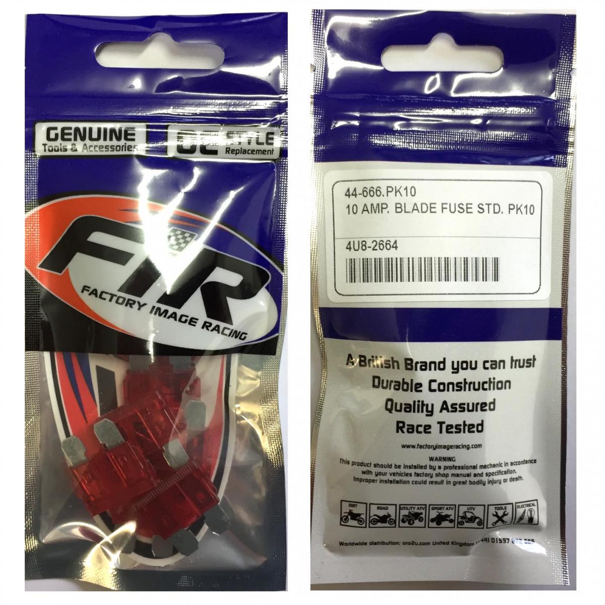 10 AMP. BLADE FUSE STD. PK10 thumbnail 4