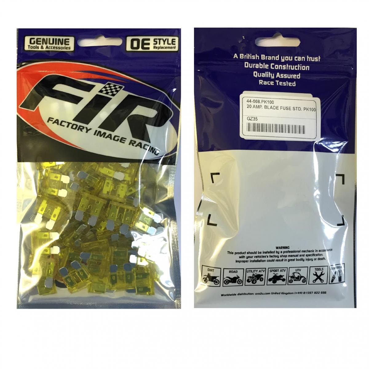 20 AMP. BLADE FUSE STD. PK100 thumbnail 4