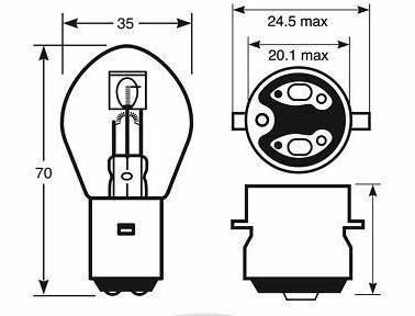 BULB 12V - 25/25W BA20D BOSCH thumbnail 2