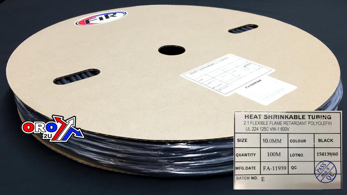 HEAT SHRINK TUBING 10mm x100MT, BLACK / ID : 10MM, SHRINK RATIO 2:1, UP-12680 thumbnail 2
