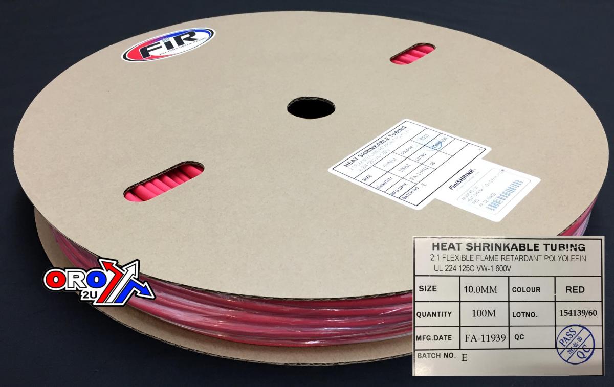 HEAT SHRINK TUBING 10mm x100MT, RED thumbnail 2