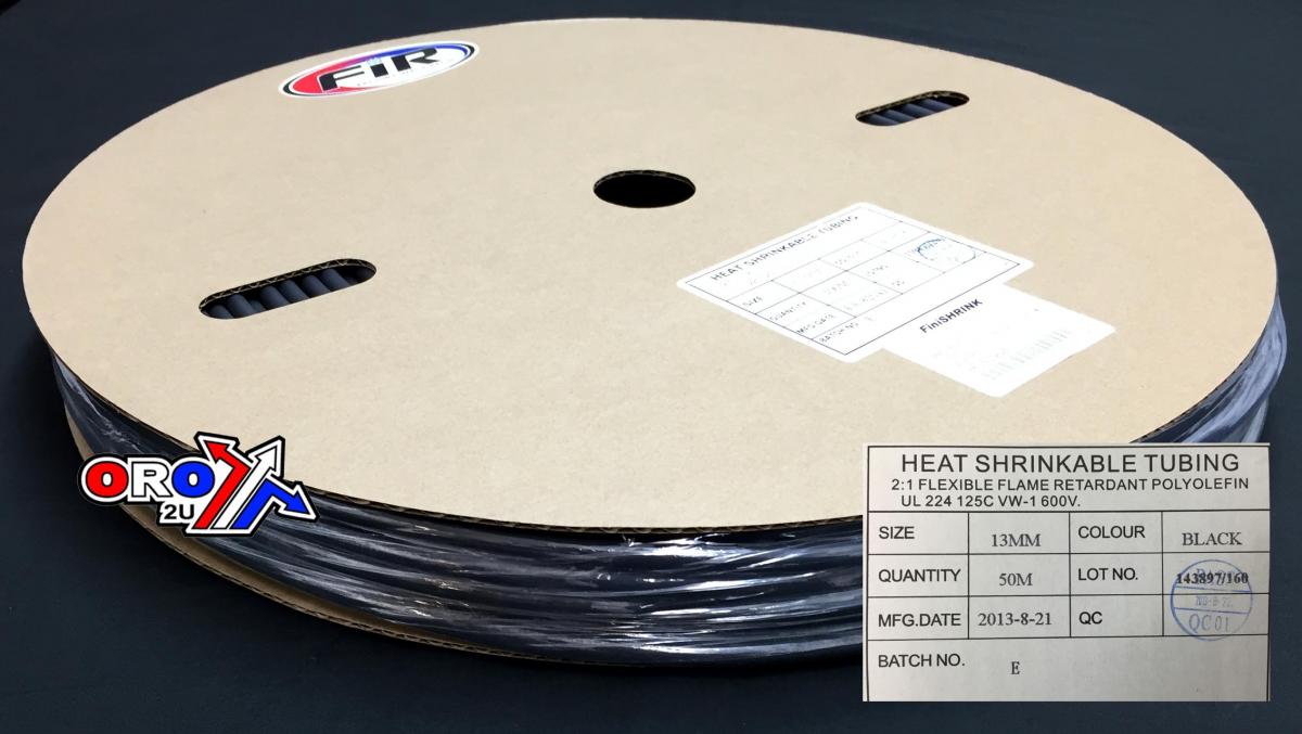 HEAT SHRINK TUBING 13mm x 50MT, BLACK / ID : 13MM, SHRINK RATIO 2:1, UP-12681 thumbnail 2