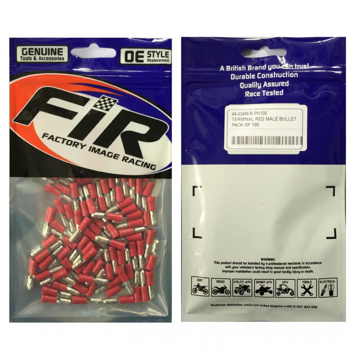 TERMINAL RED MALE BULLET M4 WT63 PACK OF 100 thumbnail 3