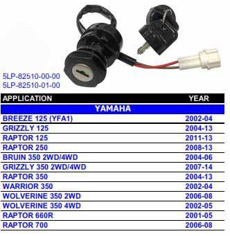 SWITCH IGNITION YAMAHA YFM350 2003 - 2008 5LP-82510-00-00 5LP-82510-00-00 5LP-82510-01-00 thumbnail 3