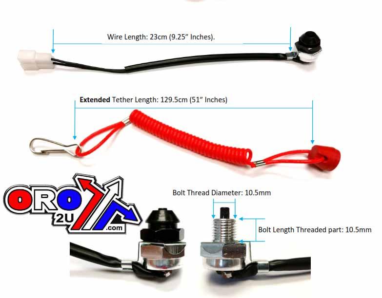 SWITCH KILL TETHER LINE, K&S 12-0100P [PANEL MOUNT] thumbnail 2