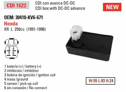 ELECTRICAL CDI IGNITION XR250 DZE 1622, IHA6050, 30410-KV6-671 thumbnail 6