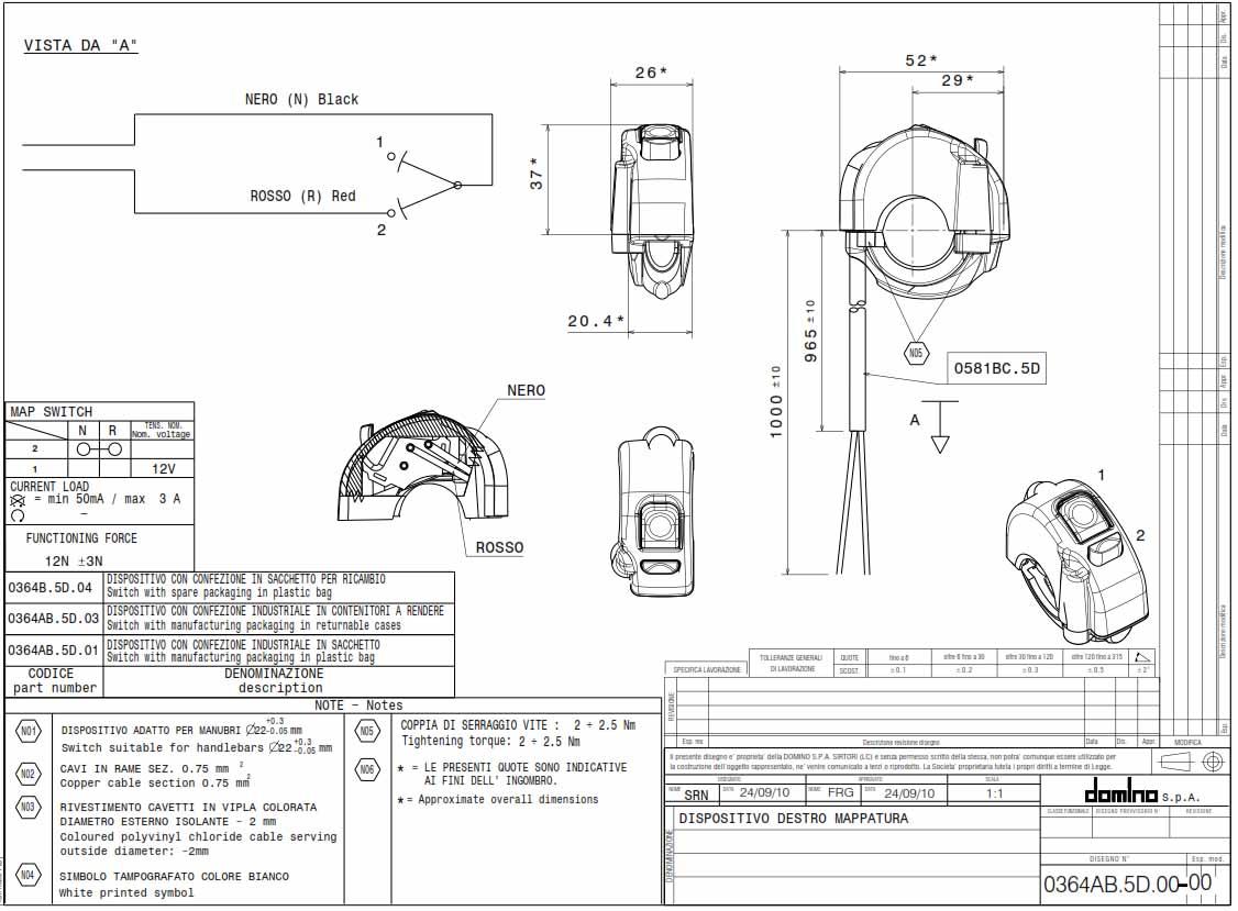 MAP SWITCH UNIVERSAL, DOMINO 0364AB.5D.04-00, FM0364AB.5D.04-00 thumbnail 3