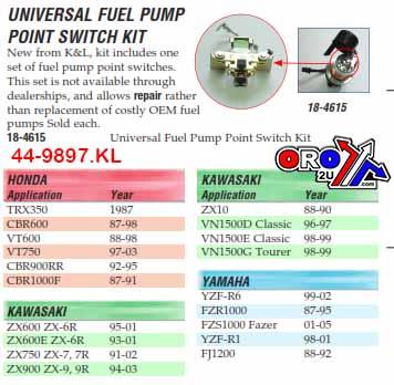 UNIV. FUEL PUMP POINT SWITCH, K&L 18-4615 HON, KAW, YAM KIT thumbnail 2