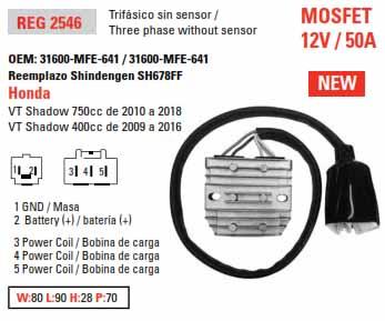 REGULATOR VT750 31600-MFE-641, ARROWHEAD AHA6089, EPS2546 thumbnail 3