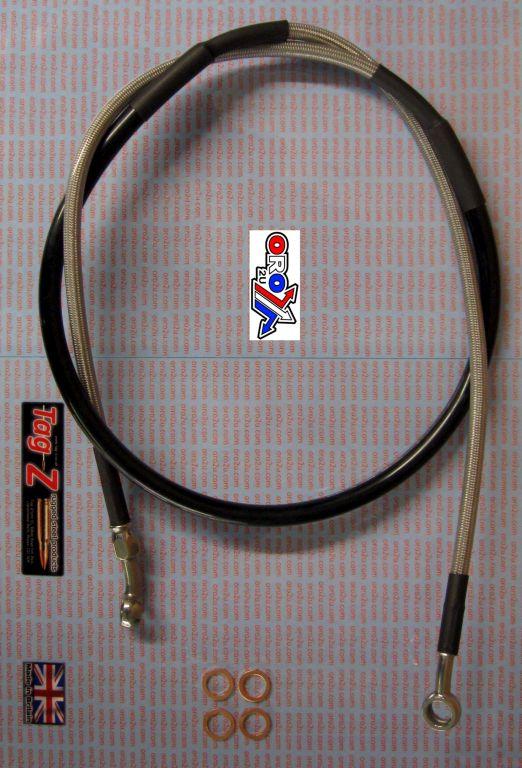 HOSE FRONT BRAKE SILVER / BLK, KTM HUSQ & HUSA 125>540cc FIR, KIT DONE, K01-1-027/P thumbnail 2