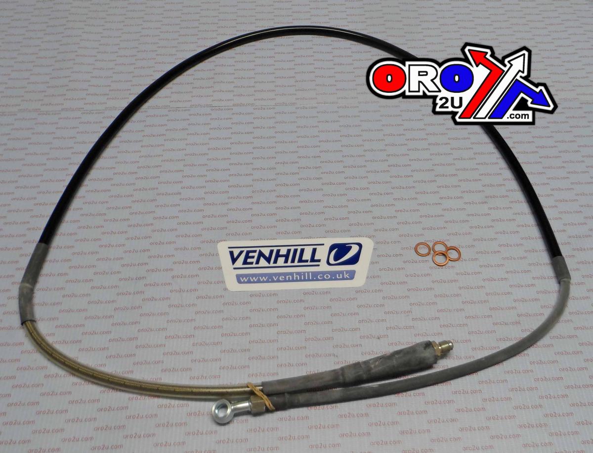 HOSE FRONT BRAKE SILVER / BLK, VENHILL H05-1-005/P, 95-96 HUSABERG ENDURO image 1