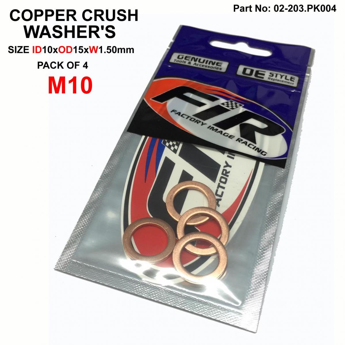 COPPER WASHER M10 PK OF 4, SIZE ID10 x OD15 x W1.5mm thumbnail 3