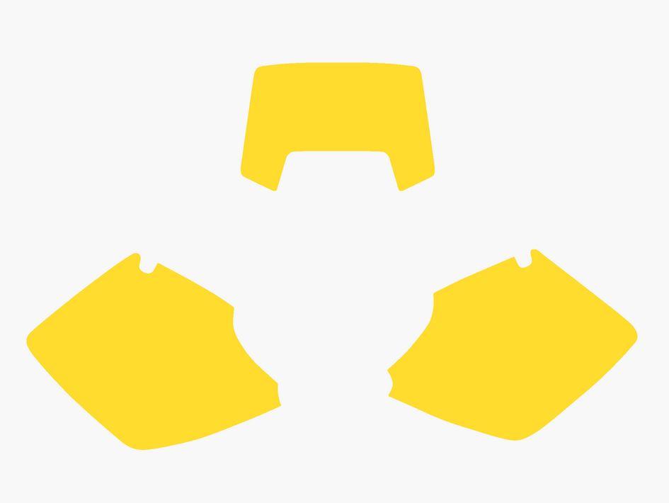 1998 KTM EXC 2 STROKE YELLOW PRECUT BACKGROUNDS, BLACKBIRD 3505/40 image 1