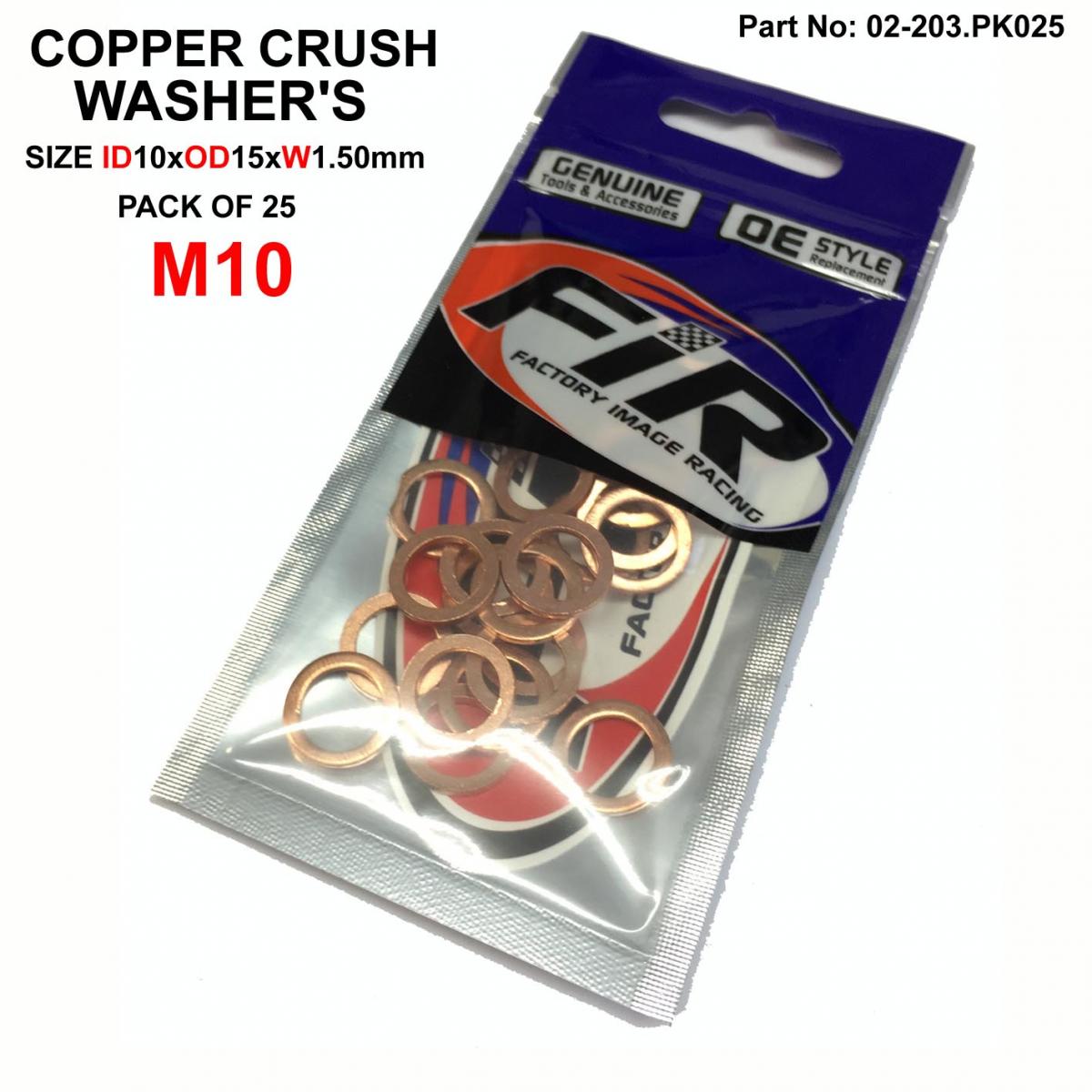 COPPER WASHER M10 PK OF 25, SIZE ID10 x OD15 x W1.5mm thumbnail 2