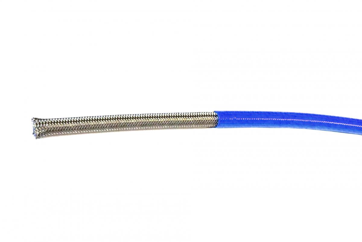 LIGHT BLUE HOSE 5 METER 600-03, STAINLESS STEEL BRAIDED HOSE, 600-03EB / PTFE / PVC COVERED, BUILDALINE image 1