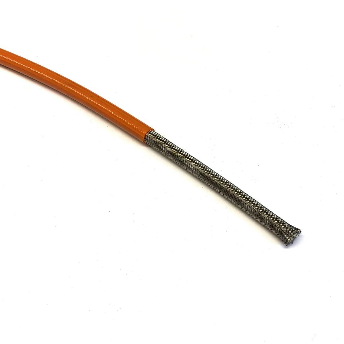 KTM ORANGE HOSE 1 METER 600-03, STAINLESS STEEL BRAIDED HOSE, 600-03OR / PTFE / PVC COVERED, BUILDALINE thumbnail 2