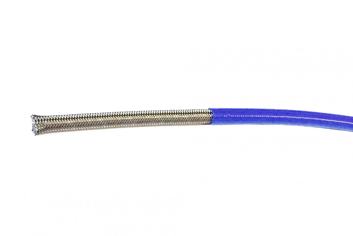 DARK BLUE HOSE 1 METER 600-03, STAINLESS STEEL BRAIDED HOSE, 600-03GN / PTFE / PVC COVERED, BUILDALINE