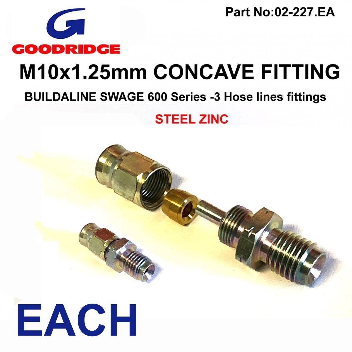 M10 x 1.25 MALE CONCAVE 600-03 BRAKE HOSE END CHROME GOODRIDGE 442-32P, 3/10125MHC BUILDALINE thumbnail 2
