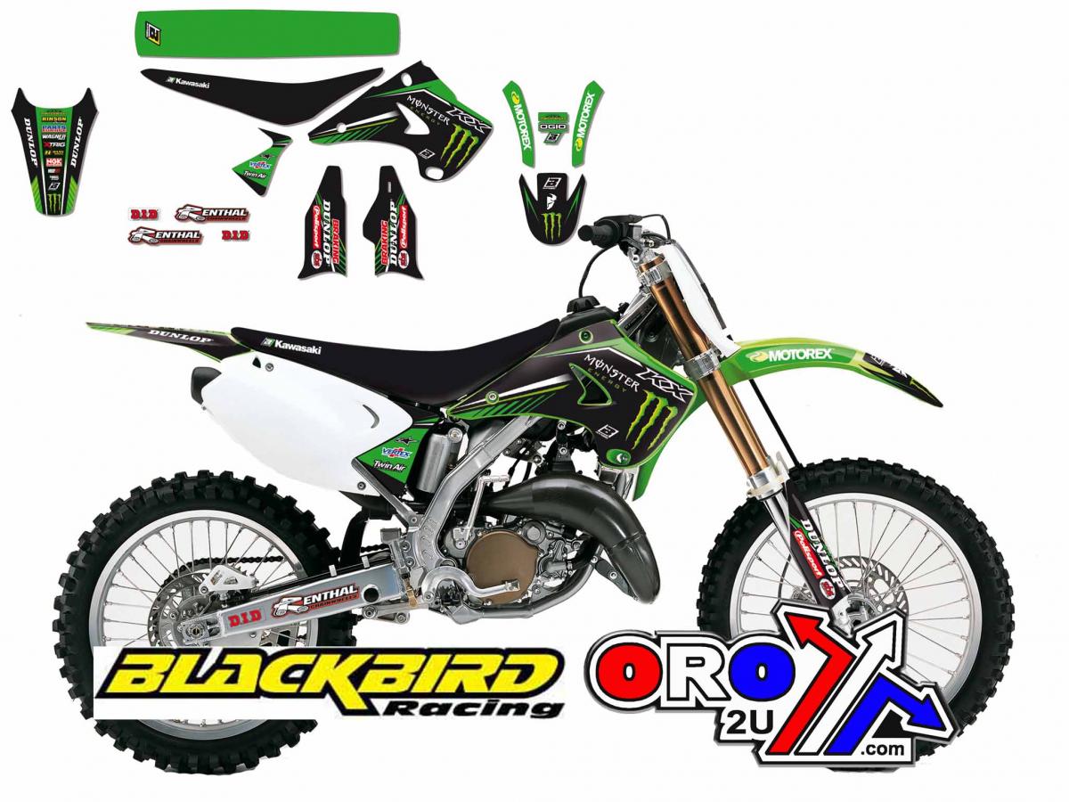 03-08 KX125/250 MONSTER ENERGY, BLACKBIRD FULL KIT 8408R8 thumbnail 4