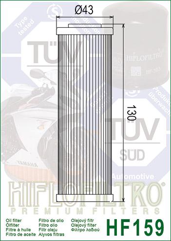 OIL FILTER HIFLO HF159 Ducati, 444.4.029.1C, 444.4.029.2B thumbnail 3