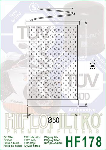 OIL FILTER HIFLO HF178, Harley 63835-87T, 63837-92T, Harley Davidson thumbnail 3