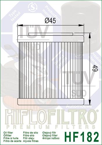 OIL FILTER HIFLO HF182, Piaggio 880887 thumbnail 3
