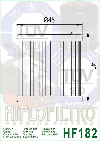 OIL FILTER HIFLO HF182, Piaggio 880887 thumbnail 4