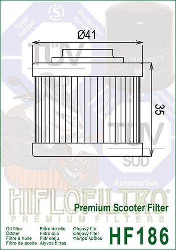 OIL FILTER HIFLO HF186, Aprilia AP3HAA000309 thumbnail 3