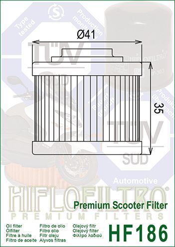 OIL FILTER HIFLO HF186, Aprilia AP3HAA000309 thumbnail 4