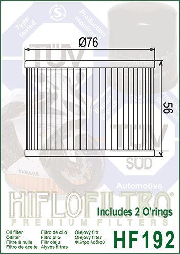 OIL FILTER HIFLO HF192, Triumph 121-00-31-T0-301 thumbnail 4