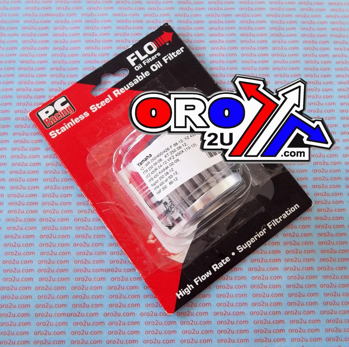 OIL FILTER FLO REUSABLE PC141, PC RACING USA STAINLESS STEEL thumbnail 3