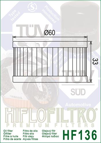 OIL FILTER HIFLO HF136 SUZUKI, Suzuki 16510-38240 thumbnail 3