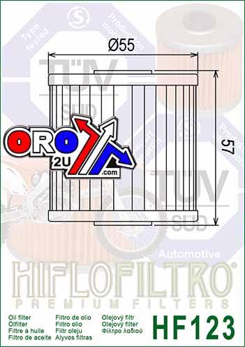 OIL FILTER HIFLO HF123, Kawasaki 16099-004 thumbnail 4