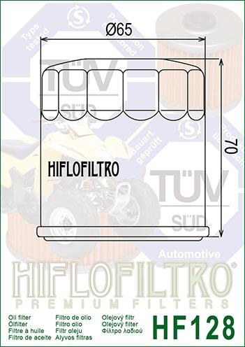 OIL FILTER HIFLO HF128, 49065-2071, 49065-2078 thumbnail 4