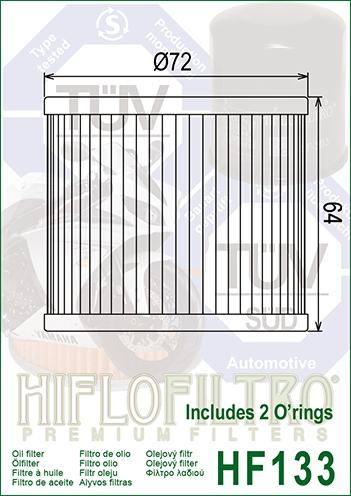 OIL FILTER HIFLO HF133 SUZUKI, ROAD 16500-45810 thumbnail 3