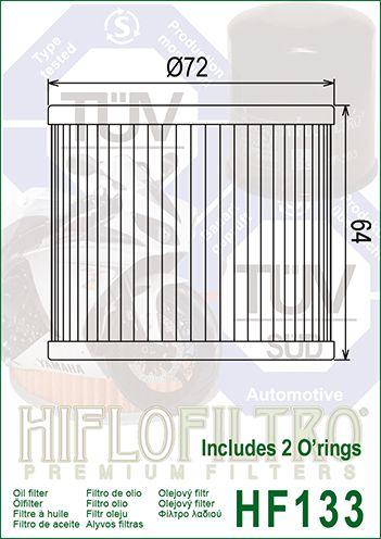 OIL FILTER HIFLO HF133 SUZUKI, ROAD 16500-45810 thumbnail 4