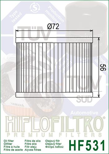 OIL FILTER HIFLO HF531 SUZUKI, 16510-06C00 ROAD GSX250 thumbnail 3
